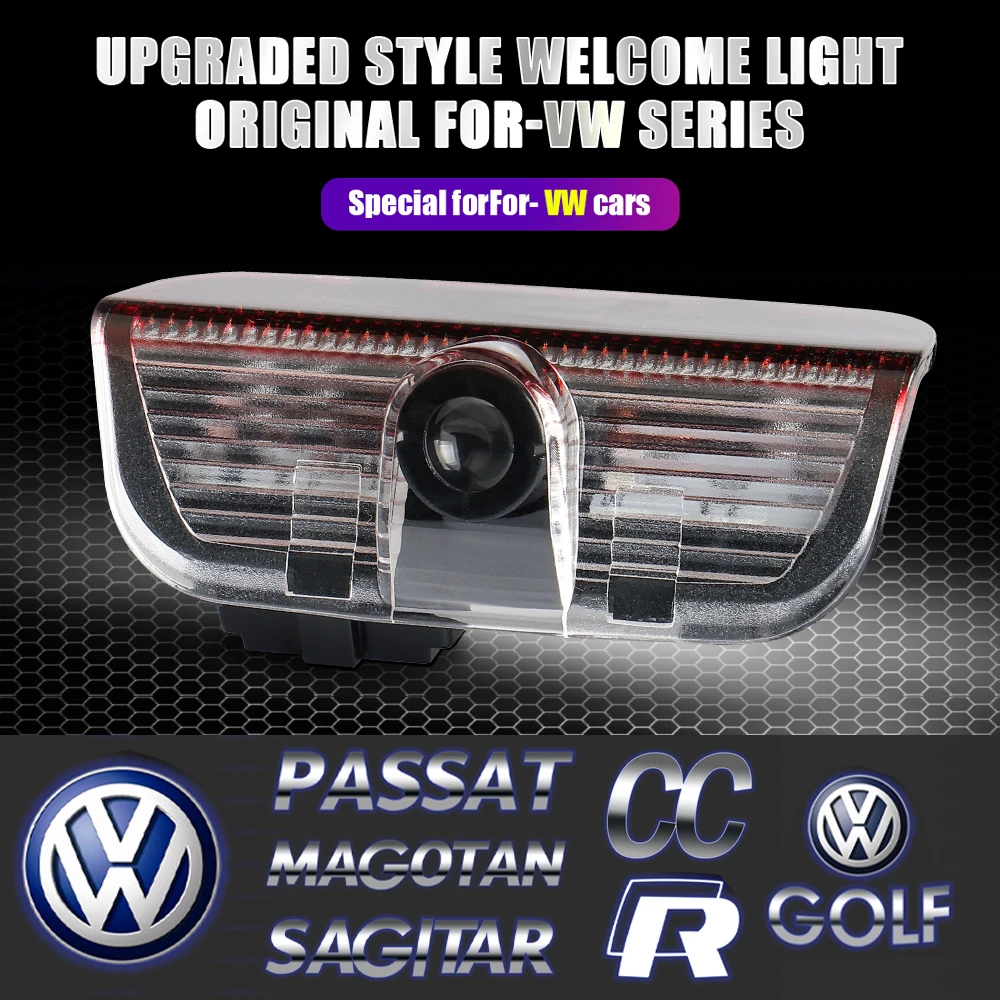 2Pcs Car HD Projector Lamp Car Door LED Welcome Light For Volkswagen VW Golf Tiguan Passat b8 Variant TouaregCC Magotan Teramont view 2