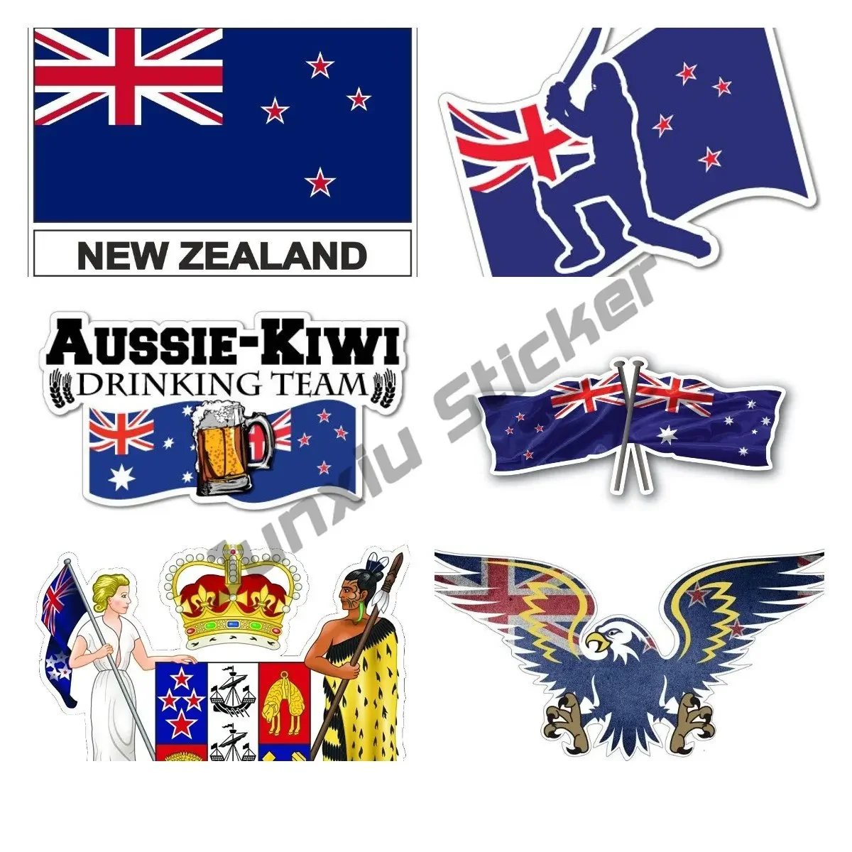 New Zealander Driver Badge Sticker Decal Kiwi NZL Flag Vinyl Map Styling Bumper Truck Accessories Personality Waterproof,Decor