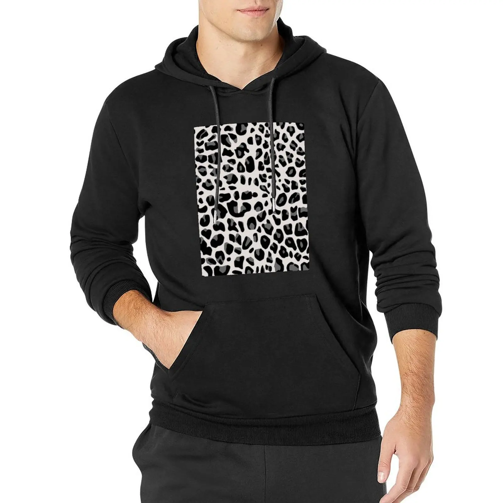 

Snow Leopard Print Pullover Hoodie autumn jacket men new hoodies and sweatshirts