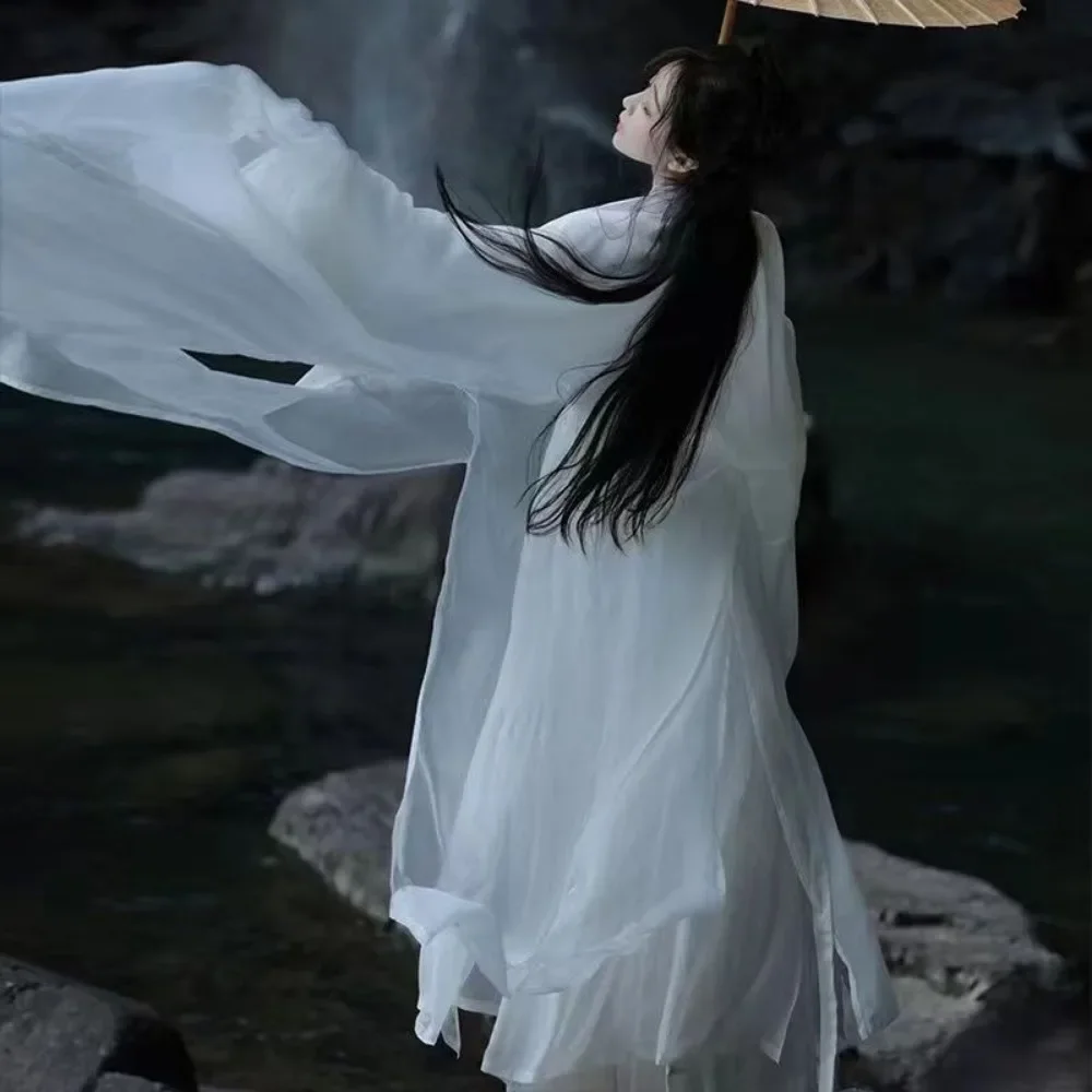 Women Ancient Chinese Hanfu Female Halloween Fairy DressCostume 2025 Summer Dress Hanfu Dress Plus Size White Hanfu Cosplay