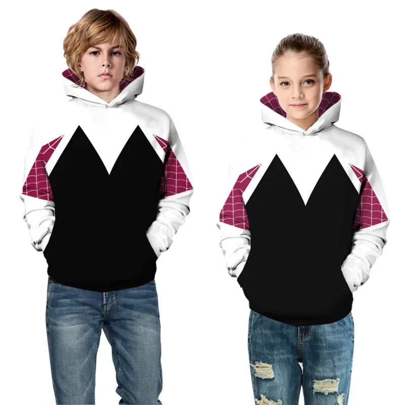 Sudadera con capucha 3D Quantum para niño y niña, disfraces de Cosplay de Gwen Stacy, jersey de moda