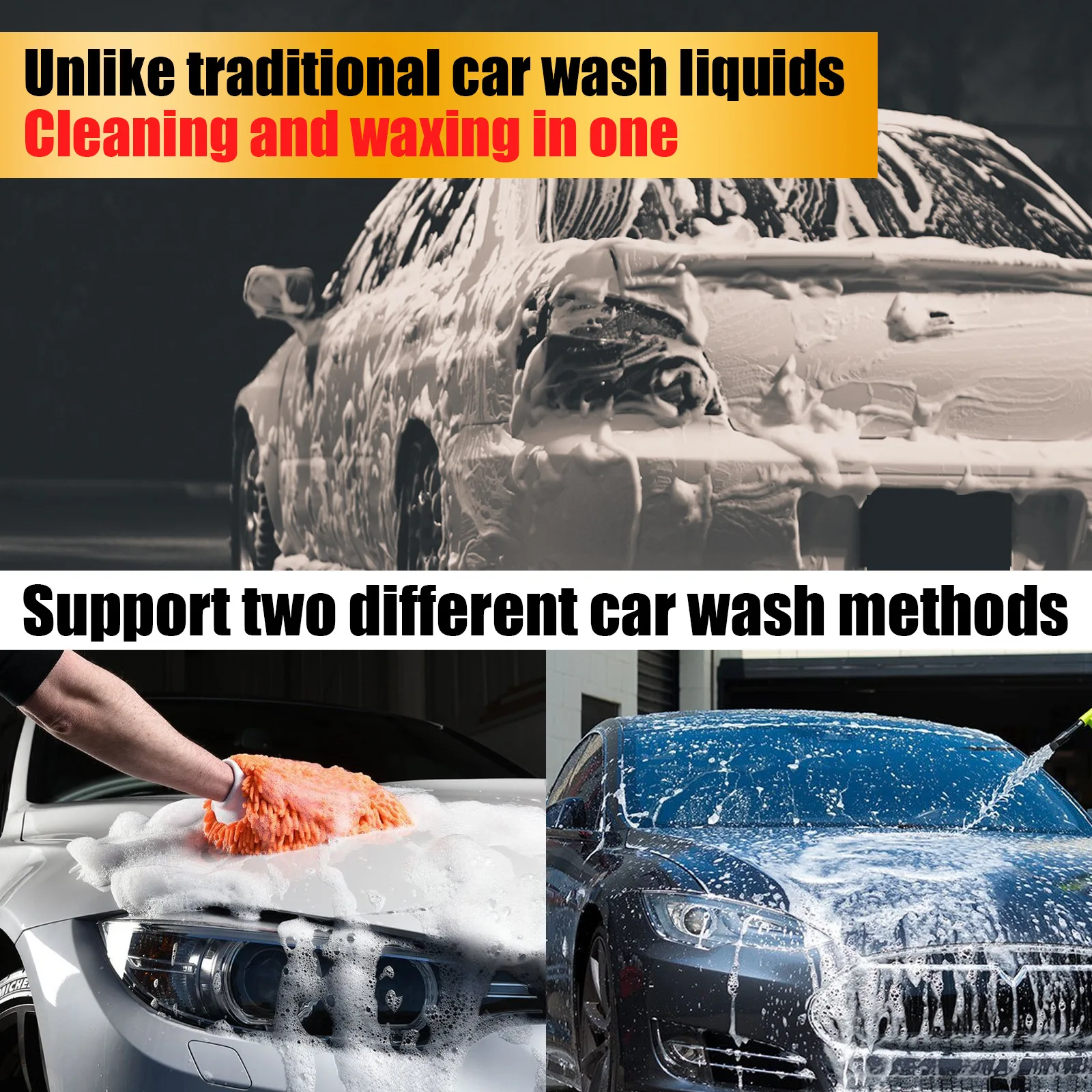 Car Golden Brown Wax Concentrated Coating Foam Cleaner Special Decontamination Car Wash Wax Water