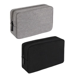 Q39D Electronics Organizer Cable Organizer Bag Polyester Travel Cable Storage Pouch for USB Wire Laptop Charger