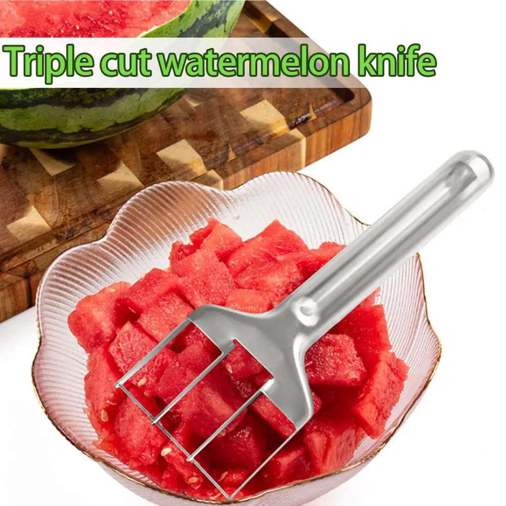 Watermelon Cutter Tool Stainless Steel Slicer For Watermelon Cantaloupe Kitchen Gadget For Fruit Salad Family Picnics Parties