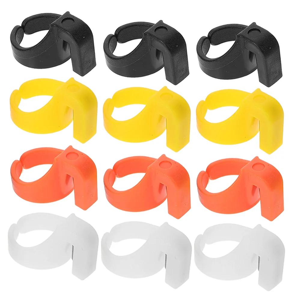 12pcs Plastic Thimble Sewing Ring Yarn Cutter Quilting Thread Cutter Diy Finger Cutting Tool For Crafting Sewing Fishing