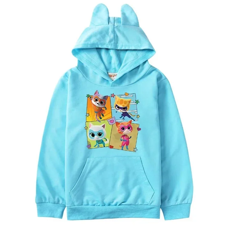Anime SuperKitties Hoodie Kinder Super Cats Kleidung Baby Mädchen Cartoon Pullover Kleinkind Jungen Kapuzenpullover Kinderkleidung – Detail 2
