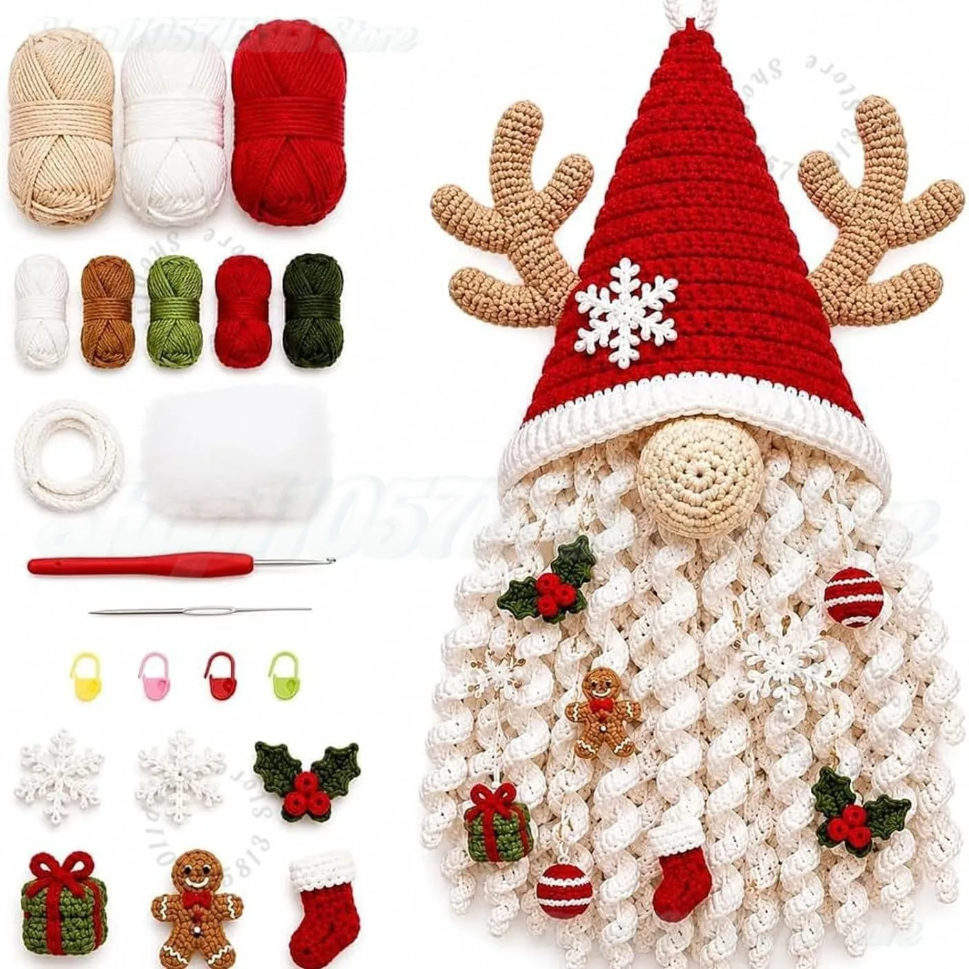 DIY Seasonal 3D Crochet Door Hanger Kit Collection,Handmade Wall Hanging,Farmhouse Rustic Holiday Porch Decor for Beginners