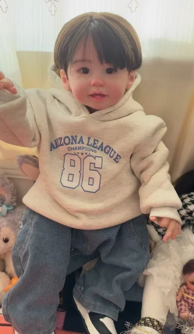 Assembled Realistic Toddler 28in BOY TEEGAN Reborn Baby Doll Rooted Hair Festival Gift