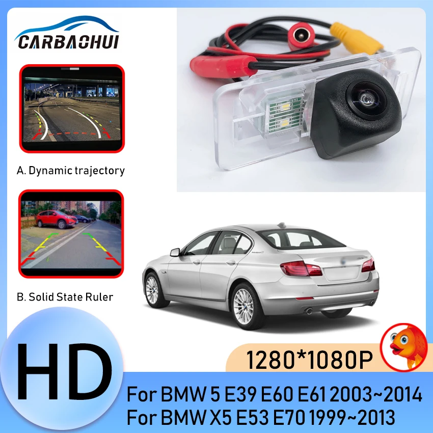 HD Night Vision Dynamic Trajectory Line Car Reverse Backup Rear View Camera For BMW 5 E39 E60 E61 2003~2014 X5 E53 E70 1999~2013