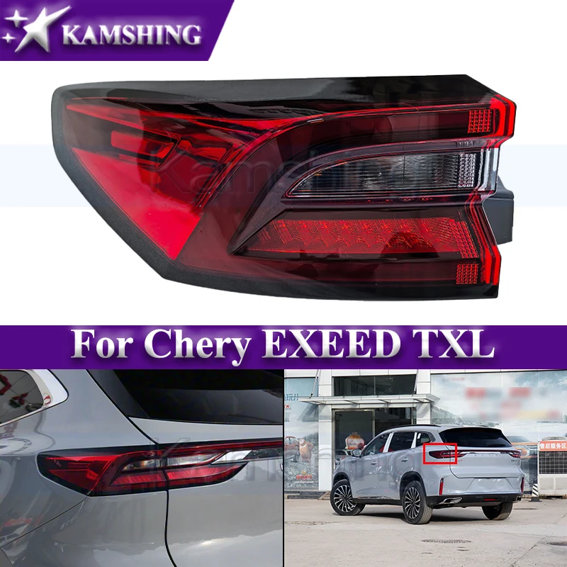 

Kamshing Rear Bumper Taillight For Chery EXEED TXL Outer Taillamp Rear Brake Lamp Driving Light Turn Signal Light