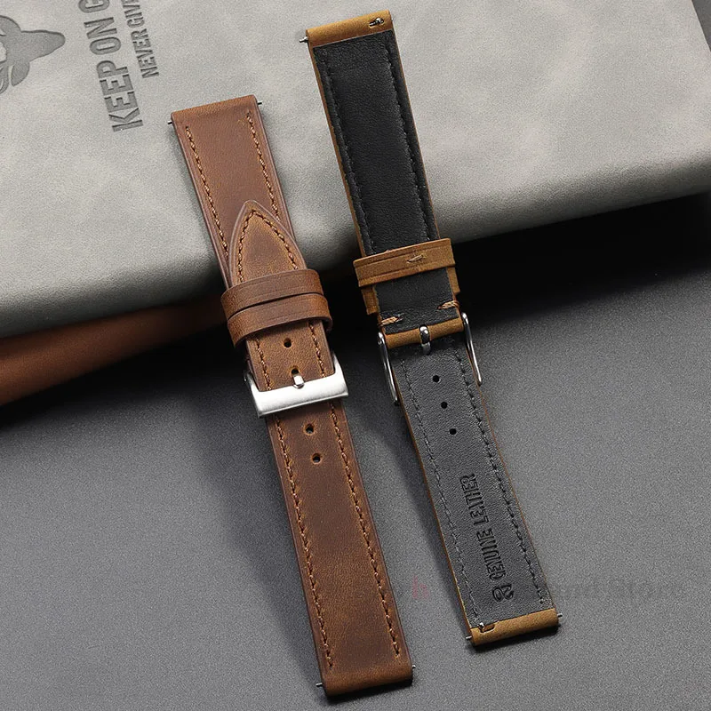 Vintage Watch Strap Quick Release Cowhide Watchband 18mm 19mm 20mm 21mm 22mm Soft Bracelet Smart Watch Strap Accessories