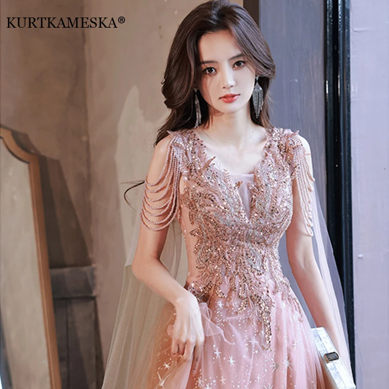 Luxury French Trailing Sequined Bride Wedding Dress Sexy Ball Gown Wedding Evening Party Summer Dress Women Formal vestidos