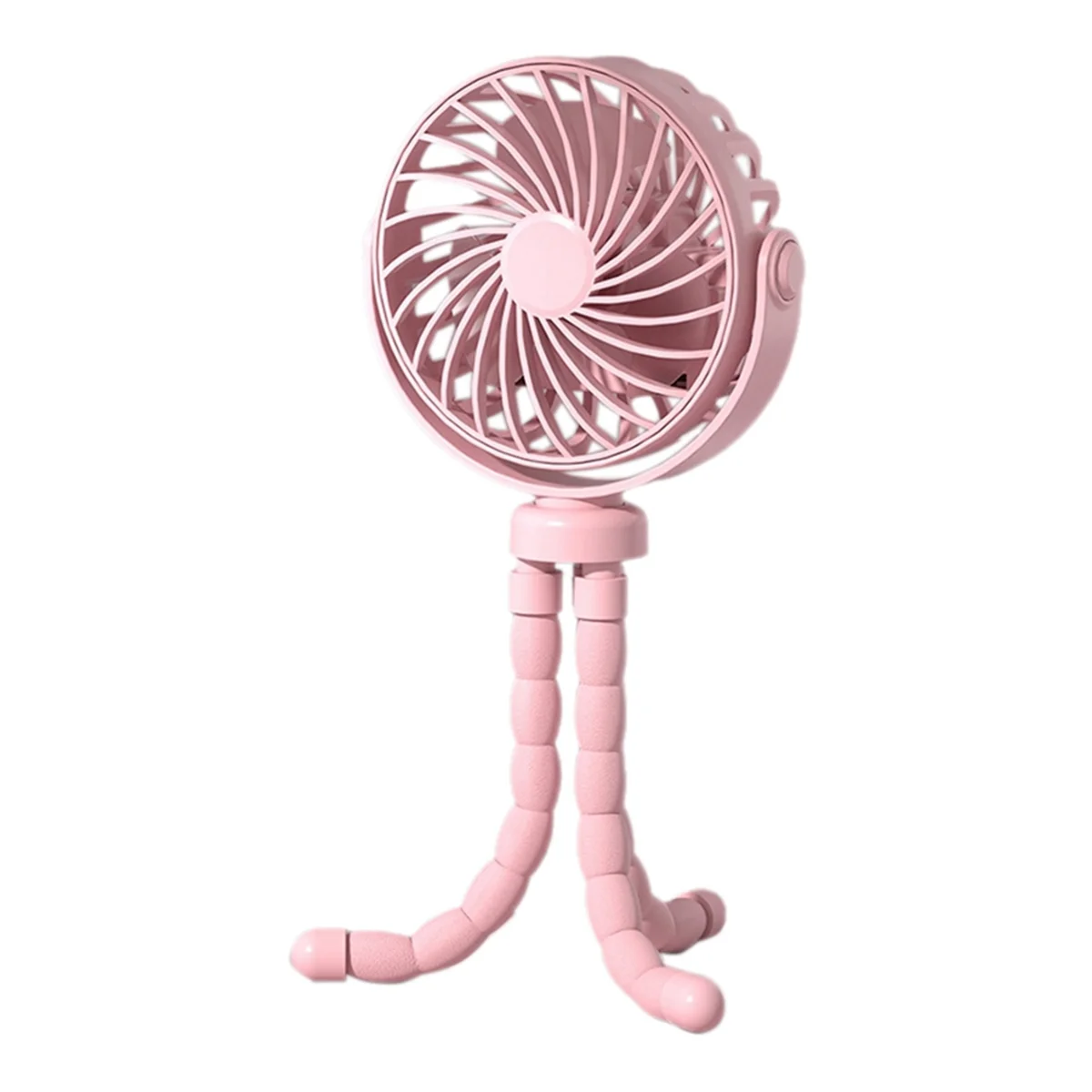 A35T-Octopus Fan, Desktop Camping Fan, USB Rechargeable Tripod Fan, with Light Fan Pink