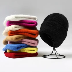 VISROVER  21 colors unisex solid color winter hat with Lurex best matched Thick Winter beanies New cashmere woman Warm skullies