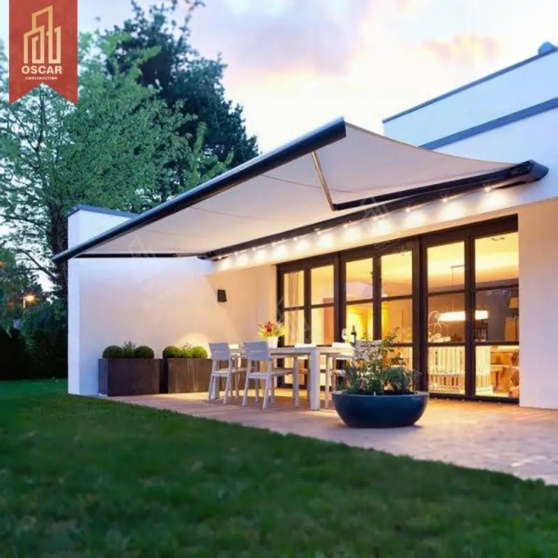 

All Bracket Waterproof Anti-Uv Retractable Patio Roof Half Cassette S Wall-Mounted Outdoor Garden Patio Sun Shade Shelter Awning