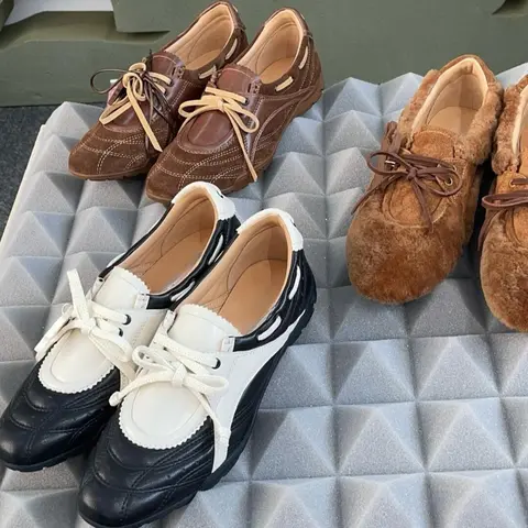 여성용 메리 제인 트레이닝 스니커즈, 정품 가죽 스포츠 트레이닝 발레 플랫 캐주얼 슈즈, 2025 용수철 및 가을