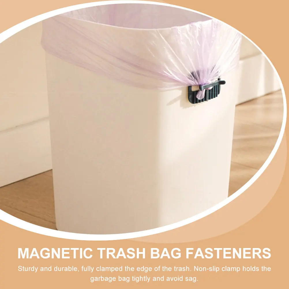 8Pcs Waste Bin Bag Clips Heavy Duty Plastic Trash Bag Clamp Sturdy Edge Grip Anti-Drop Garbage Can Liner Fastener Household