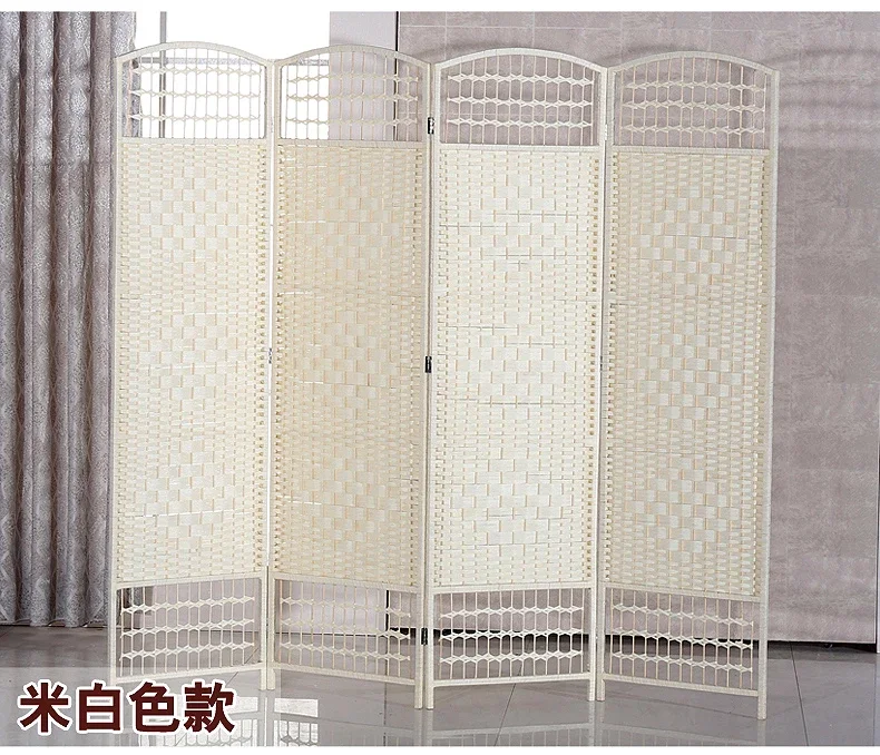 Paper rattan partition folding screen seat screen screen solid wood porch fitting room partition