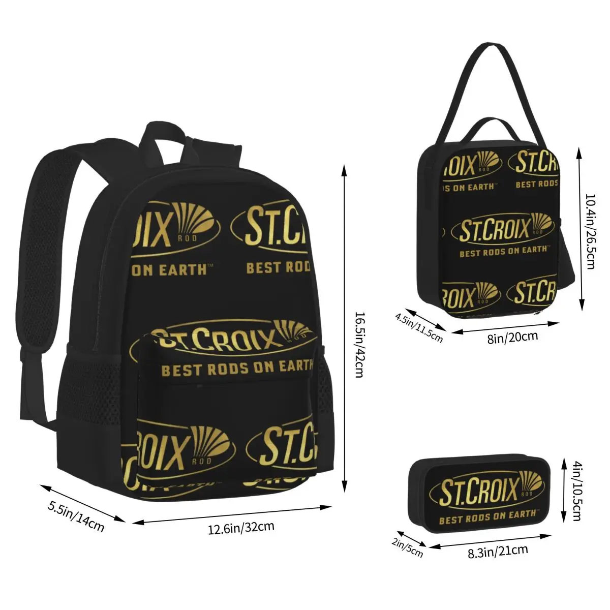 Life Love St Croix Merch Backpacks Boys Girls Bookbag Children School Bags Kids Rucksack Lunch Bag Pen Bag Three-Piece Set