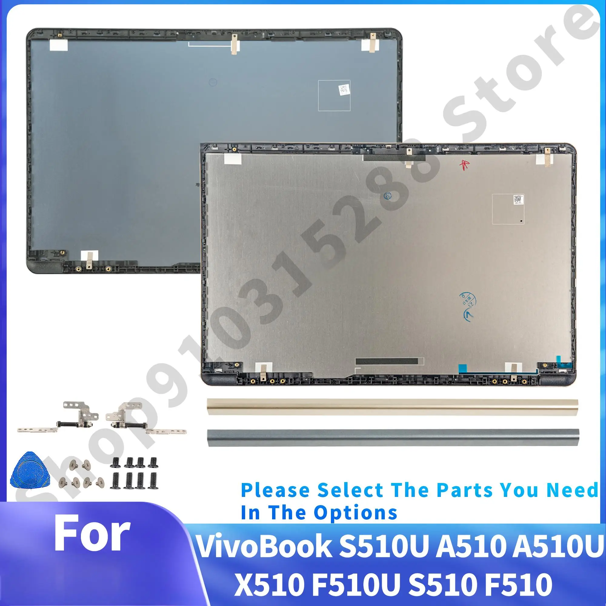 Teile für vivobook s510u a510 a510u x510 f510u s510 f510 s5100 Metall-LCD-Rück abdeckung/Lünette/Scharniere Gehäuse Gehäuse Reparatur 15,6 Zoll