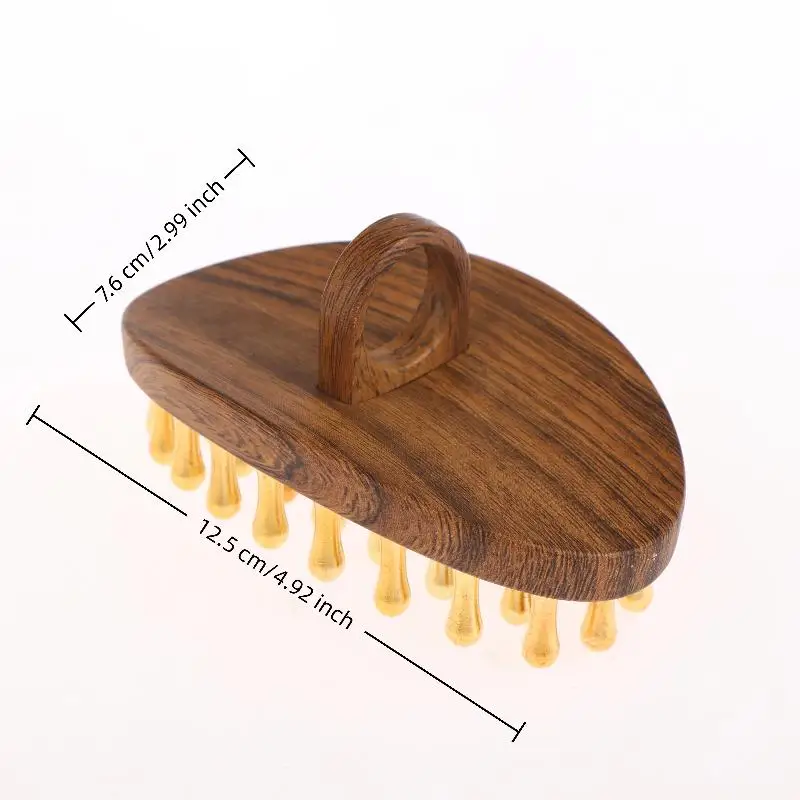 Houten handvat, massief messing meridiaanborstel, 39-tands lichaamsmassage- en schoonheidstool