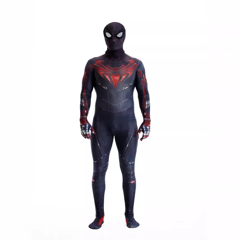

Miles Morales Cosplay Costume Spider-Man 2 Bodysuit 3D Stereoscopic Eyes Set Adult Halloween Carnival Comic Party Role Play Suit