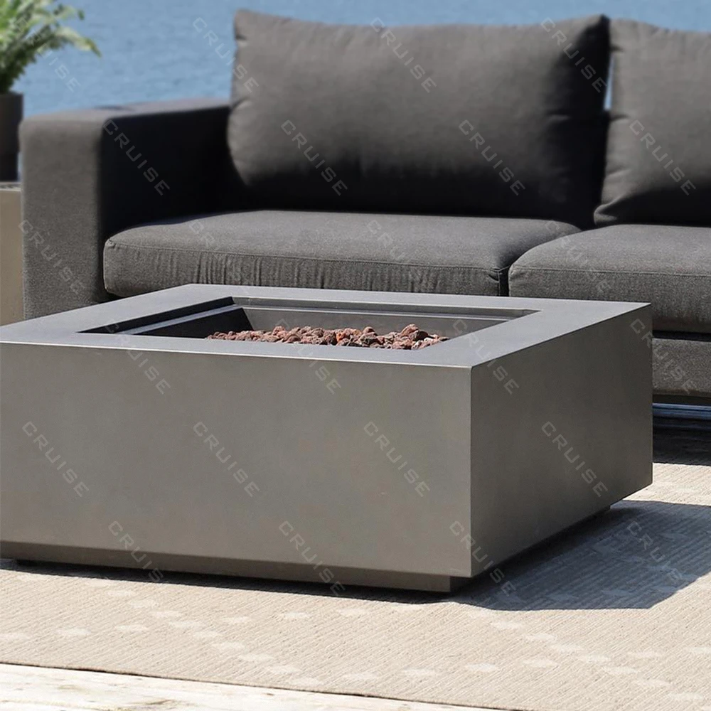 كروز مربع معدن الخشب/الغاز/الكحول/التفتيت/الكترونية كبيرة فيلا في الهواء الطلق الديكور موقد بون 800 مللي متر حفرة معدنية قائمة بذاتها