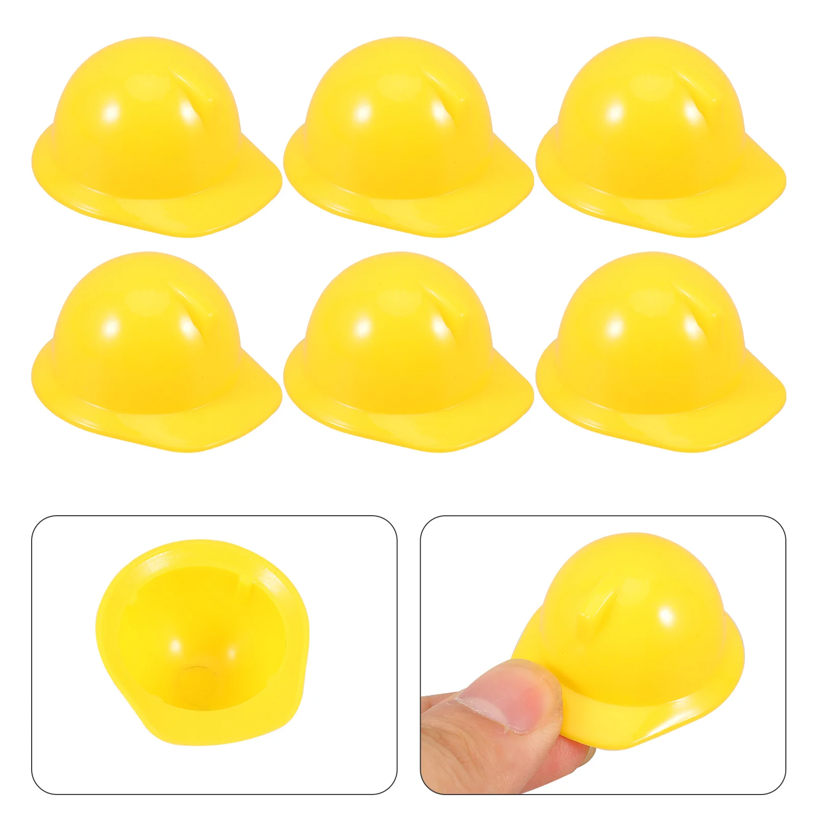 10 Pcs Mini Construction Hat Parrot Toys Small Chickens Helmets Miniature Plastic Safety Accessories Pet Decor Child Hard