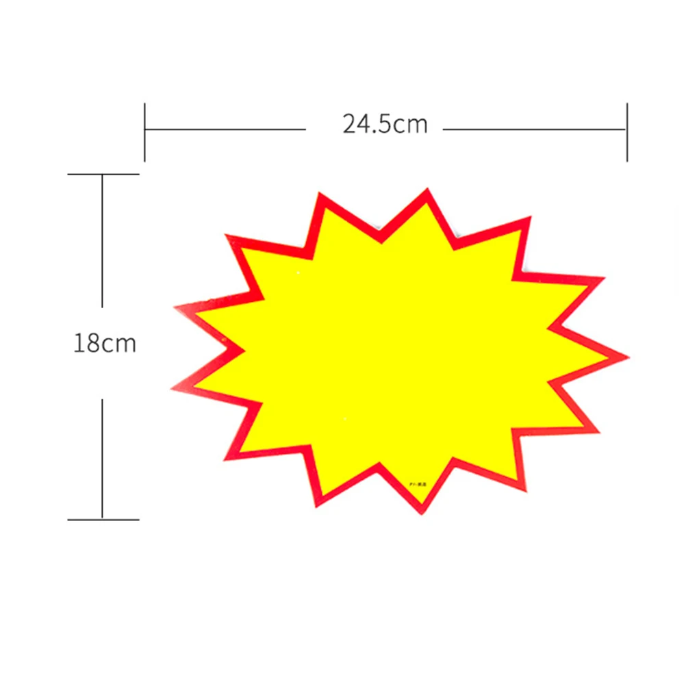 

30pcs Explosion Sticker Signs Blank Advertising Paper Supermarket Price Tag Eco Friendly Safe Durability Long Term