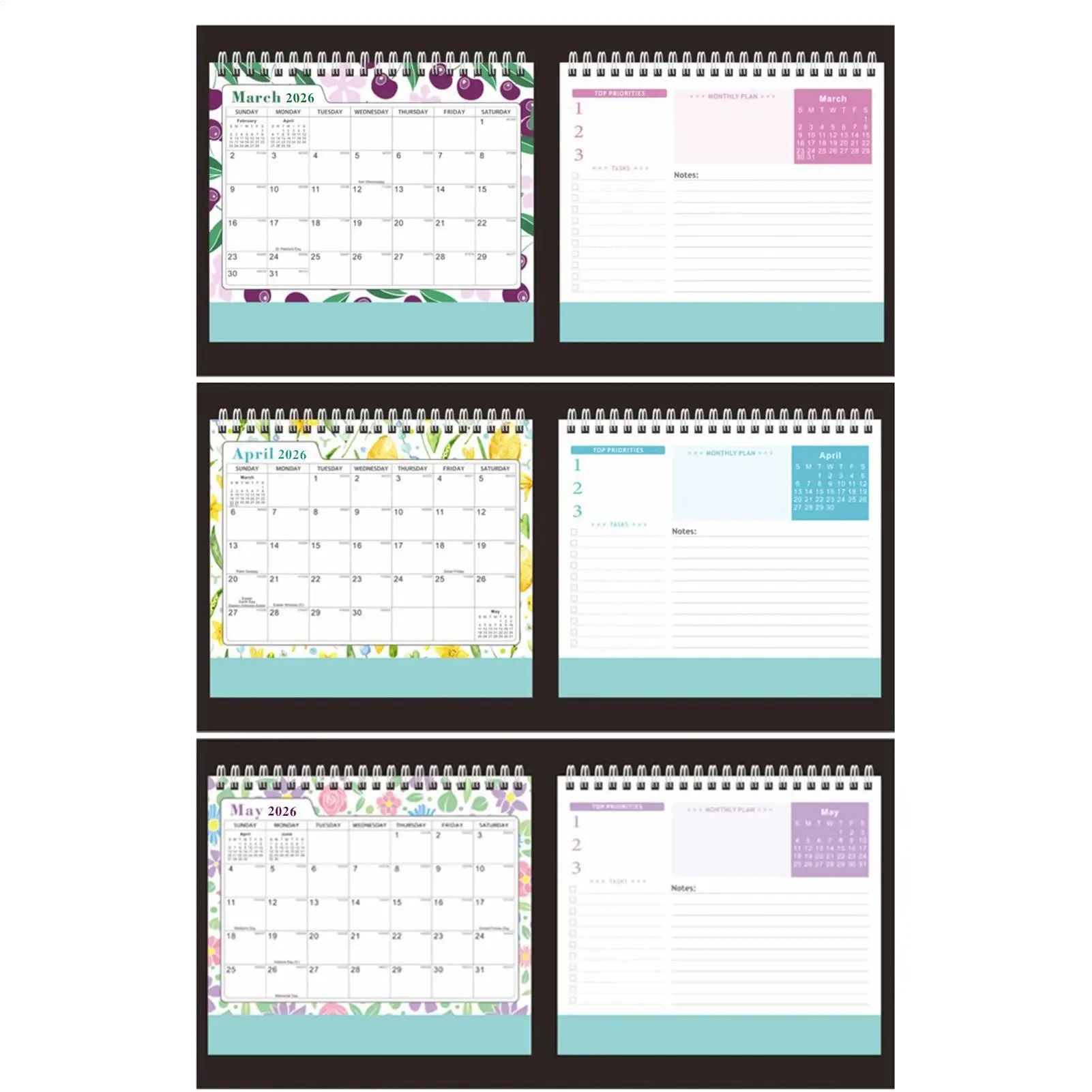 تقويم سطح المكتب 2026 ورق سميك 18 شهرًا مخطط جمالي 2026-2027 تقويم مكتبي لتخطيط جدول الأعمال المواعيد للمنزل #5