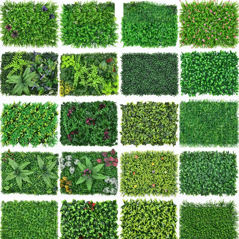 

40x60cm Green Artificial Plants Wall Panel Plastic Outdoor Lawns Carpet Decor Home Wedding Backdrop Party Grass Flower Wall