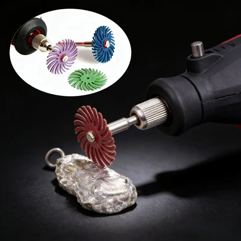 25MM Radial Bristle Disc 80-5000 Grit - Abrasive Brush Shank Polishing Wheel For  Rotary Tool Accessories