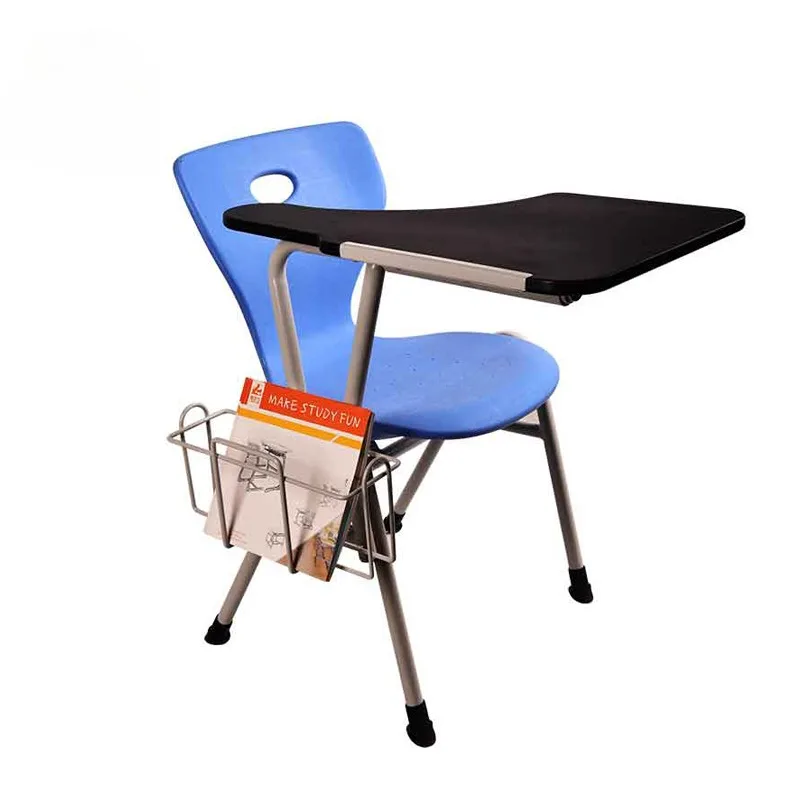 hot sell classroom school plastic folding chairs with writing pad