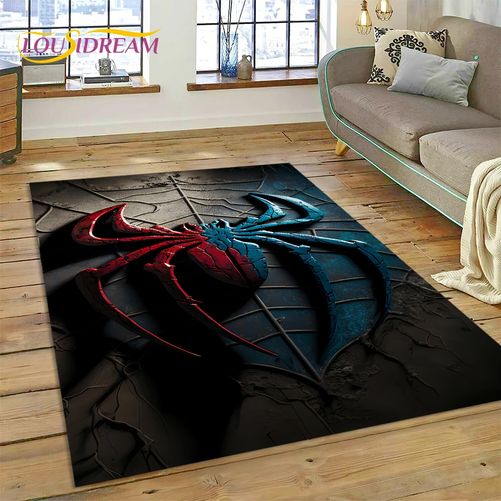 Smile Hero-Tapis de dessin animé Marvel Avengers, Spider Man, Lea pour chambre à coucher, salon, décoration de canapé à la maison, grand décor pour