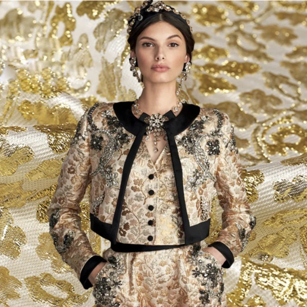 

Парчовая жаккардовая ткань, весенне-осенне-зимний костюм, пальто, ветровка, детское платье, аккуратный европейский бренд, модный дизайн, ткань для шитья