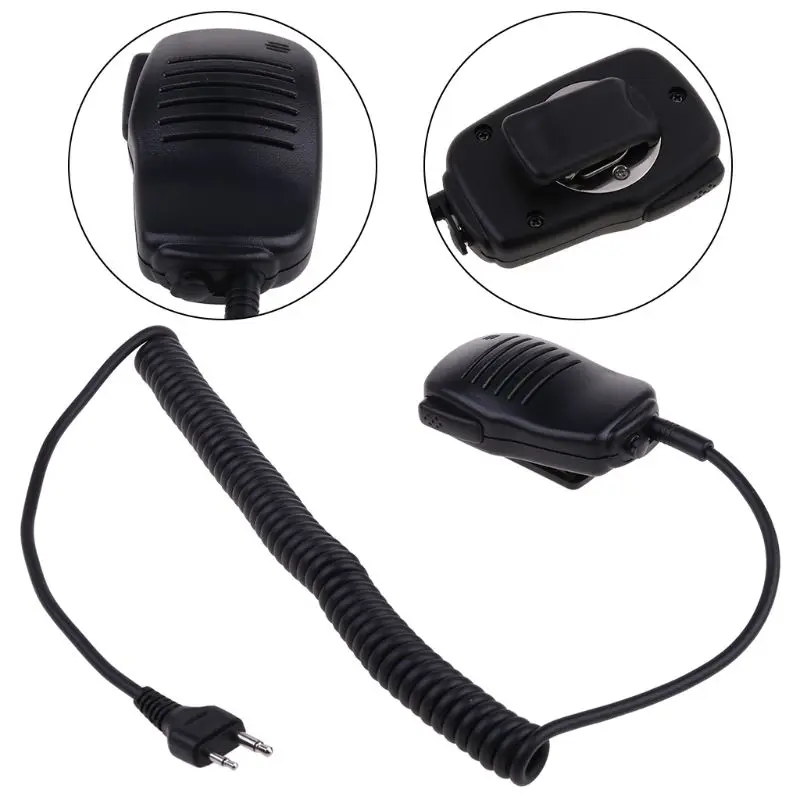 Handheld Speaker Mic Microphone PTT For ICOM Two-Way Radio Walkie Talkie 2-Pin