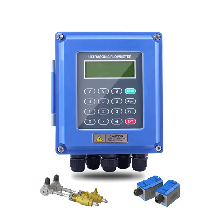 Smart ultrasonic flow meter clamp on pipe with 4-20ma 0-10v signal output RS485 protocol communication