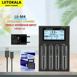 LiitoKala Lii-M4 Battery Charger 18650 21700 18650 3.7V 1.2V 18350 18500 25500 26650 AA/AAA NiMH Li-ion Battery