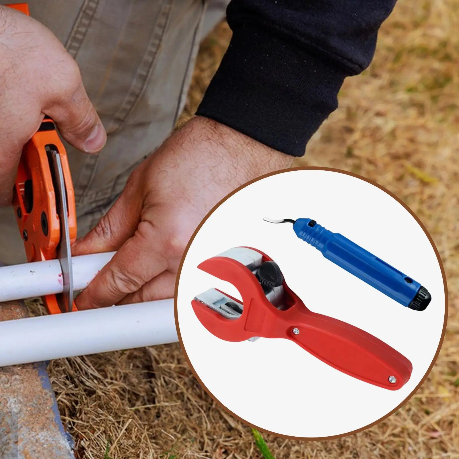 

Ratchet Pipe Cutter Fits 8-29mm with Trimming Cutter DIY Cutting Tool for Copper Aluminum Tubes