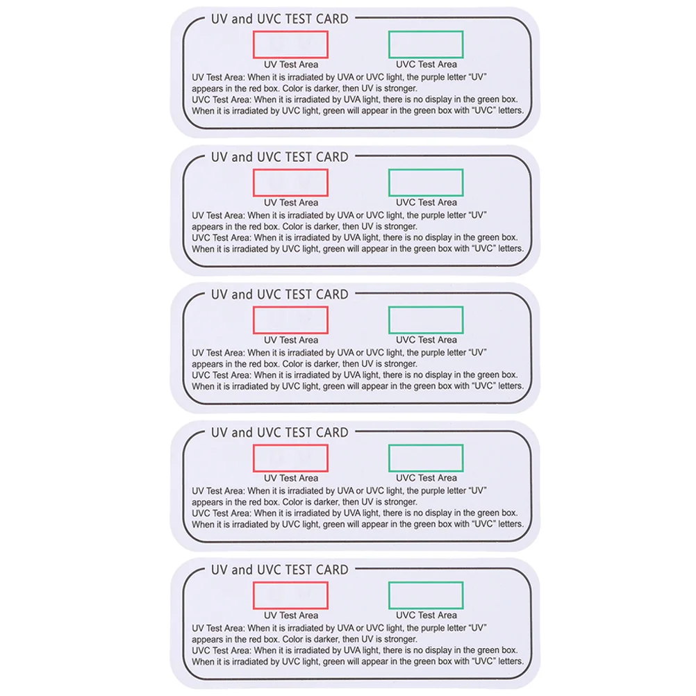 5 Pcs UV Test Uvc Light Identifying Cards Papers Device Box Indicator Uvc-uva Tools