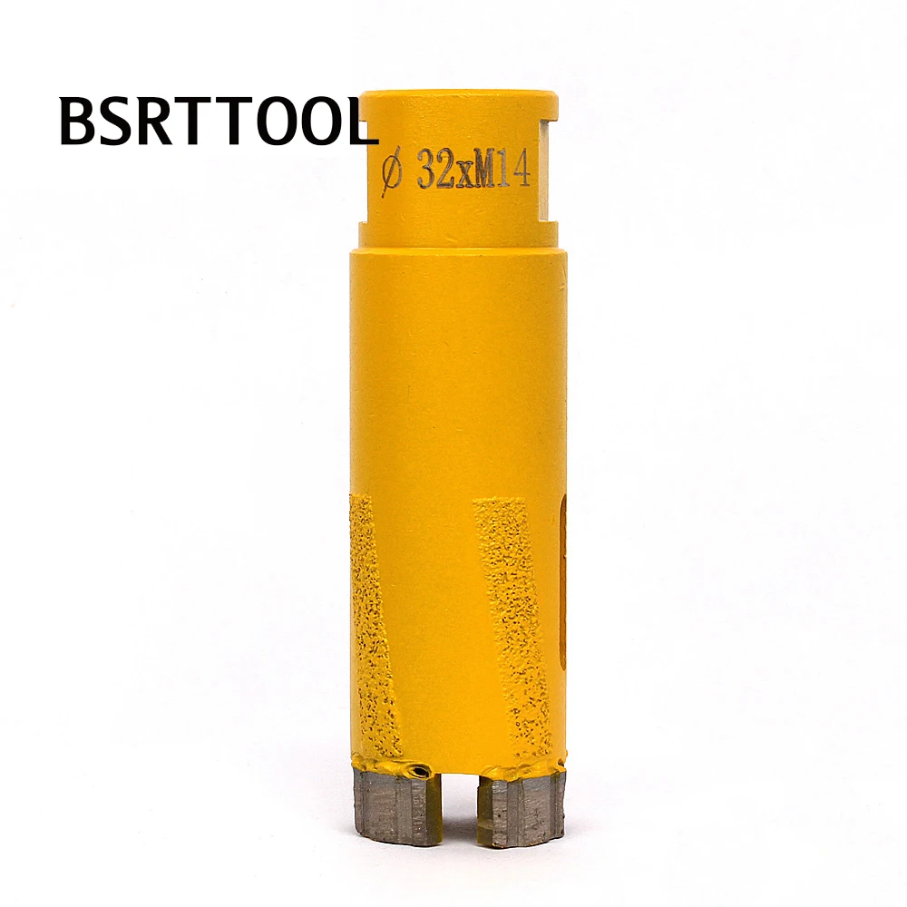 

BSRTTOOL 32mm Vacuum Brazed Dry Drilling Core Bits M14 Thread For Granite Marble Stone Drilling Cutting