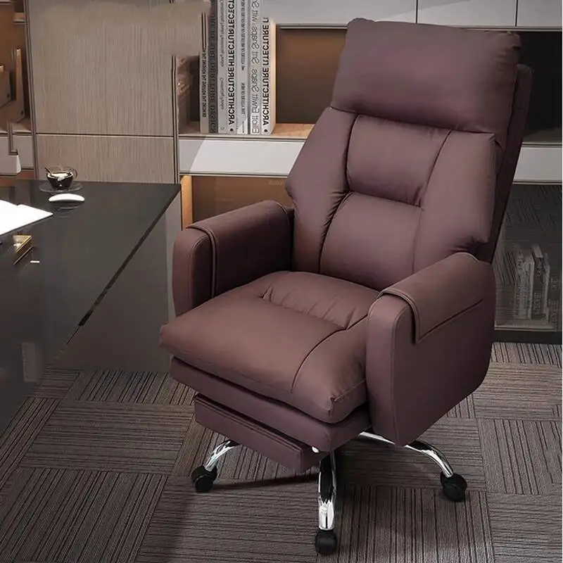 كراسي مكتب جلدية فاخرة عجلات دعم الظهر مكتب الكمبيوتر كراسي مكتب كرسي متنقل أثاث غرفة Sillas De Oficina