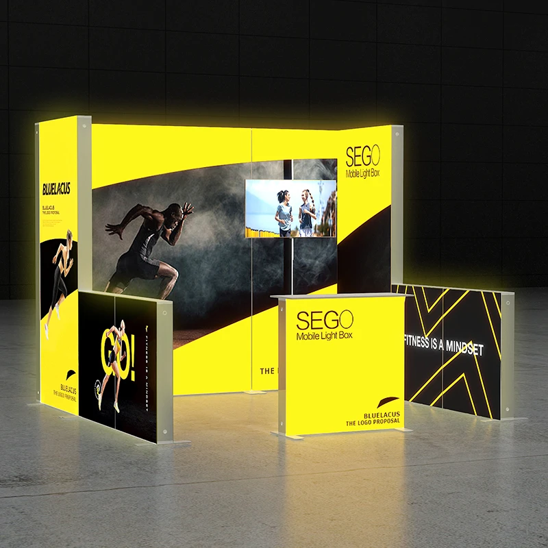 SEGO 10X8ft Aluminum Portable Easy Set up Trade Show Booth Lightweight Exhibition Booth Stands