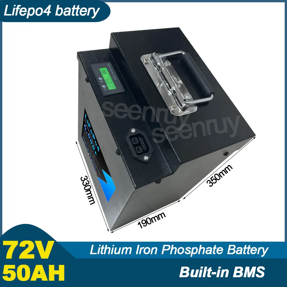 72V 50Ah Lifepo4 With Charger 50A 80A 100A Lithium Iron Phosphate Battery Perfect For Ebike Bicycle Tricycle Motorcycle Scooter