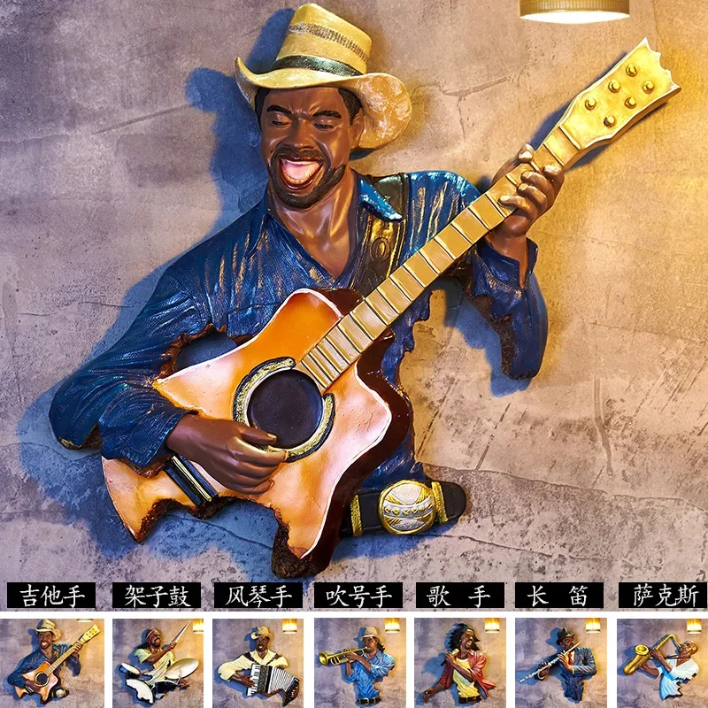 Decorazione da parete europea ciondolo bar negozio di abbigliamento decorazione da parete creativa personaggi musicali appeso a parete KTV barra trasparente