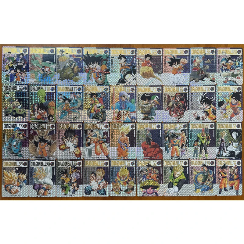 

36Pcs/set 63X88Mm Diy Dragon Ball Anniversary Limited Collection Card Color Flash Hot Stamping Son Goku Anime Cards Gift Toys