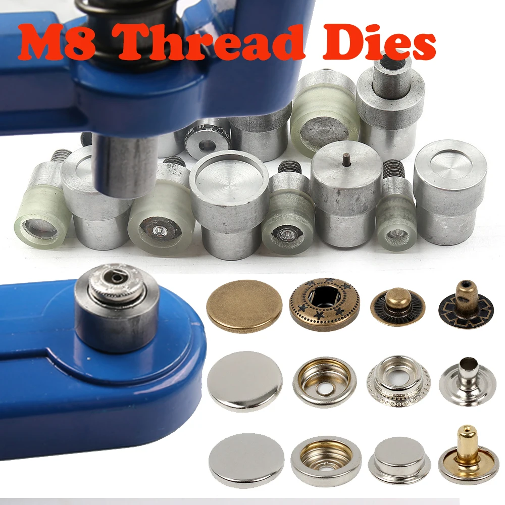 1 Stück M8 Gewindeschneider für Druckknöpfe, geeignet für Handpressmaschinen, Lederhandwerk, Kleidung, Taschen, Nähzubehör