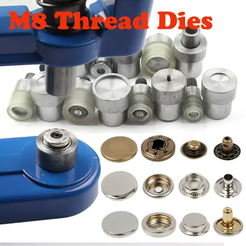 1PCS M8 Thread Dies for Snap Buttons Suitable for Hand Press Machine Leathercraft Clothing Bags Sewing Accessories