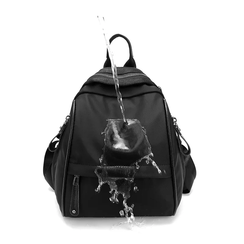 Simple High Quality Black Small Backpack For Women Waterproof Lightweight Female Shoulder Bag Ladies Handbag Student Schoolbag