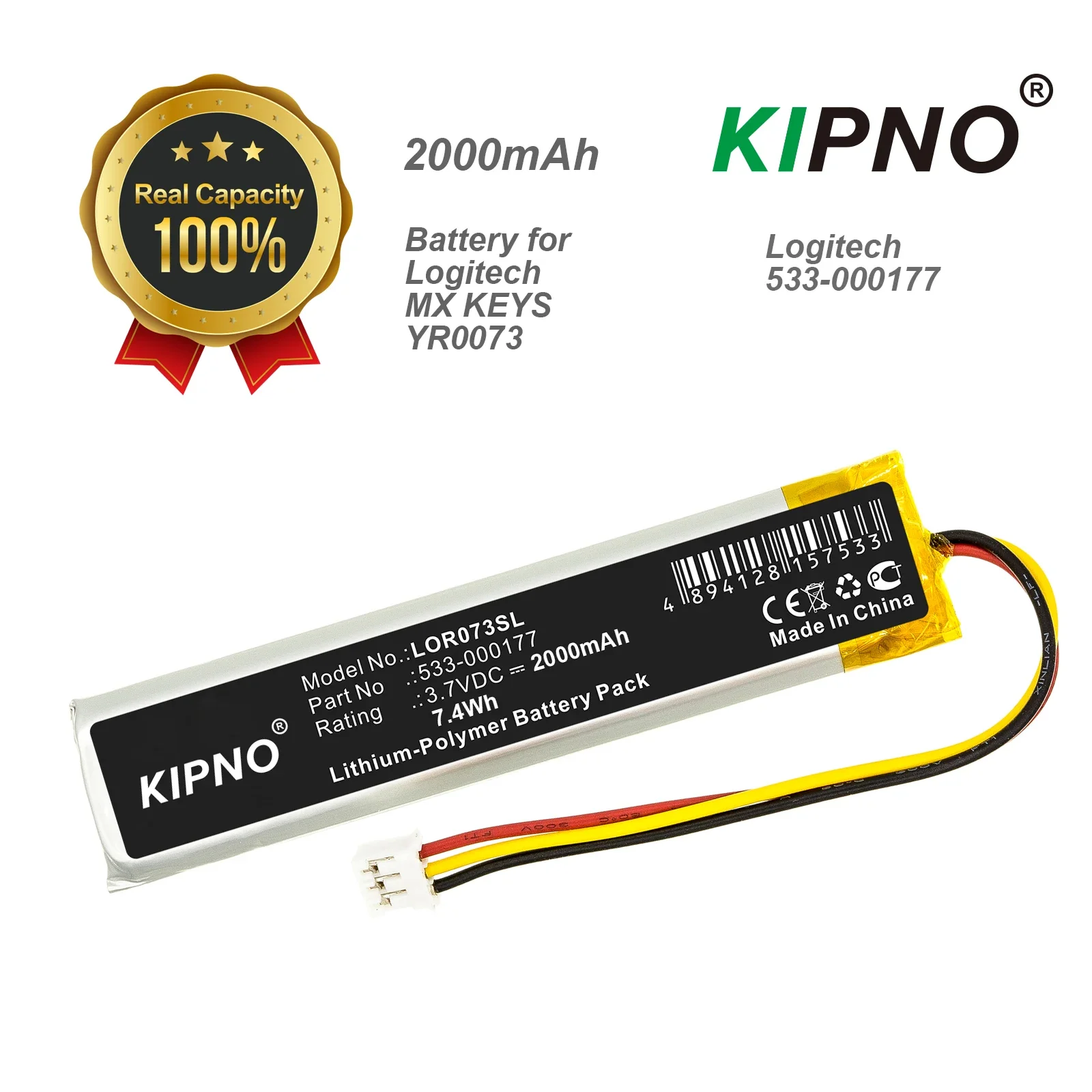 

Keyboard Battery 3.7V/2000mAh 533-000177 for Logitech MX KEYS,YR0073